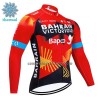 Maglia 2023 Bahrain Victorious Manica Lunga Winter Invernale Rosso Nero Maglia 2023 Bahrain Victorious Manica Lunga Winter Invernale Rosso Nero